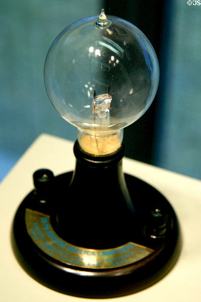 Replica of Edison's original light bulb (1929) at Corning Museum of Glass. Corning, NY.