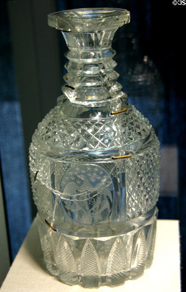 Cut glass decanter (1816) given to President James Madison upon visit to Pittsburgh at Corning Museum of Glass. Corning, NY.