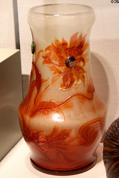 French Art Nouveau glass marquetry vase (1890-1900) by Émile Gallé at Corning Museum of Glass. Corning, NY.