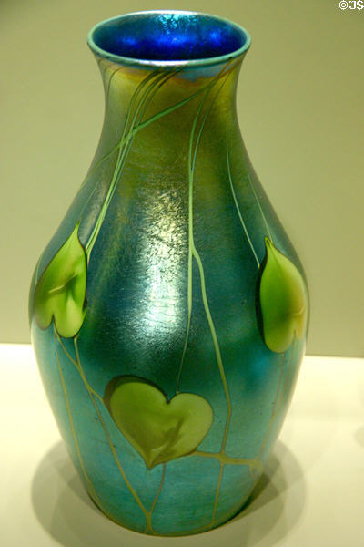 Favrille vase with leaf & vine decoration (1905-10) by Louis Comfort Tiffany at Corning Museum of Glass. Corning, NY.