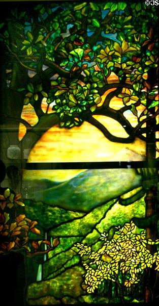 Art Nouveau stained glass window (1910) by Louis Comfort Tiffany at Corning Museum of Glass. Corning, NY.