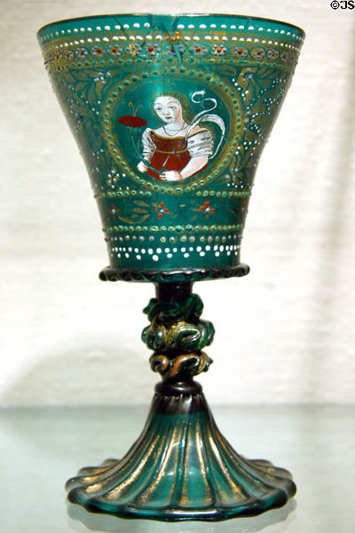 Venetian nuptial goblet (15thC) at Corning Museum of Glass. Corning, NY.