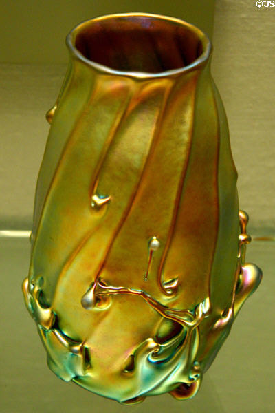 Steuben Gold Aurene glass vase (c1910) at Corning Museum of Glass. Corning, NY.