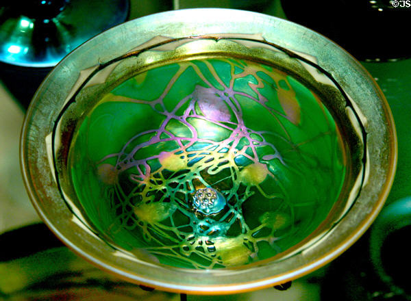 Steuben iridescent glass bowl (1910-30) at Corning Museum of Glass. Corning, NY.