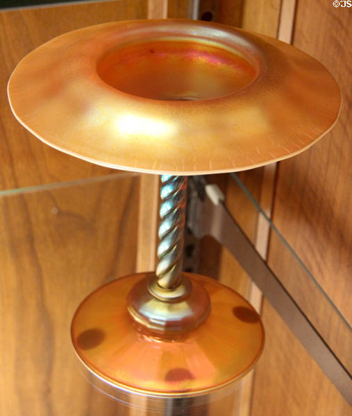 Aurene glass compote (1920-30) by Frederick Carder for Steuben Glass at Corning Museum of Glass. Corning, NY.