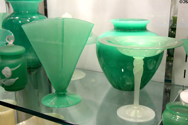Green Jade glass (1920s) by Steuben Glass at Corning Museum of Glass. Corning, NY.