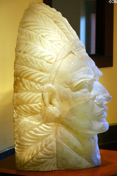 Pyrex glass Indian Head (1929) by Frederick Carder at Rockwell Museum of Art. Corning, NY.