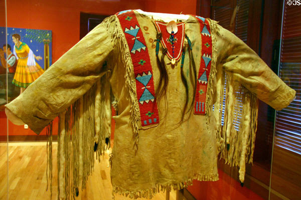 Central or Northern Plains Indian scalplock warshirt (c1875-1910) at Rockwell Museum of Art. Corning, NY.