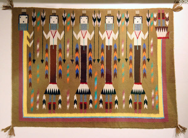 Navajo Ye'ii Beichais weaving (c1950) at Rockwell Museum of Art. Corning, NY.