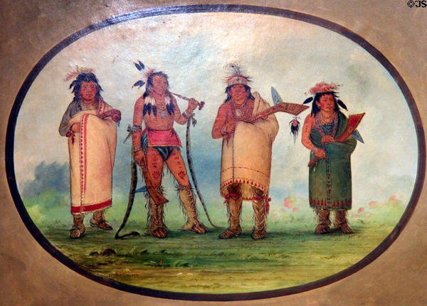 Mandan Natives painting (1871) by George Catlin at Rockwell Museum of Art. Corning, NY.