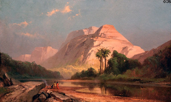 Landscape with Native Peoples painting (c1874) by George F. Bensell at Rockwell Museum of Art. Corning, NY.