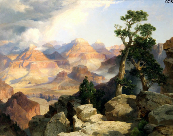 Clouds in the Canyon painting (1915) by Thomas Moran at Rockwell Museum of Art. Corning, NY.