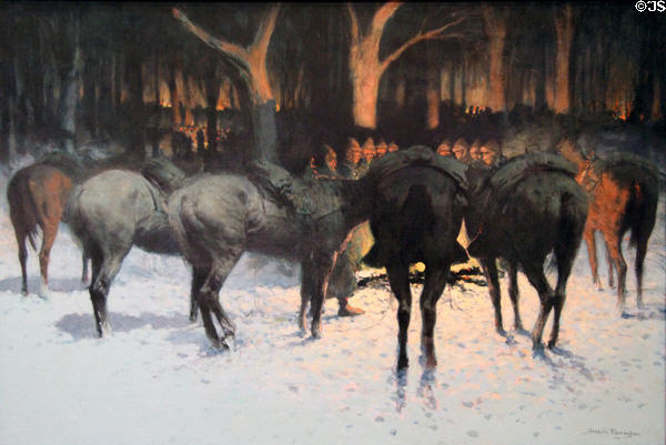The Winter Campaign painting (1909) by Frederic Remington at Rockwell Museum of Art. Corning, NY.