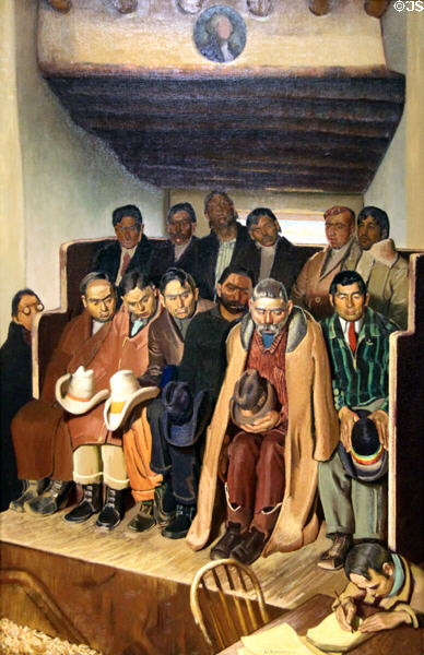 Jury for Trial of Sheepherder for Murder painting (1936) by Ernest Blumenschein at Rockwell Museum of Art. Corning, NY.