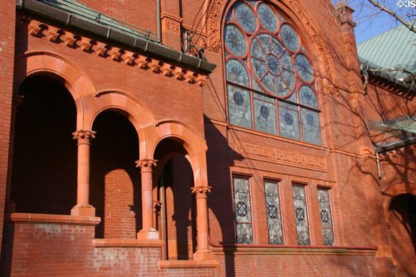 Romanesque style of First Methodist Church. Corning, NY.