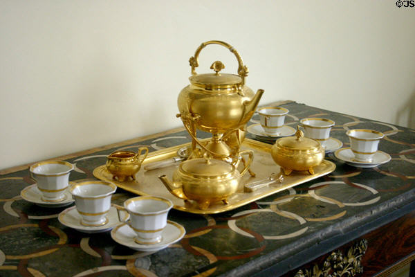 Gold tea service (1865-75) in Clermont. Germantown, NY.