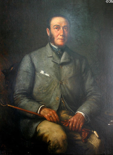Portrait of James Roosevelt (1885), FDR's father, by Felix Moscheles in Springwood home. Hyde Park, NY.