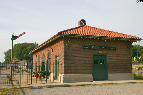 Hyde Park Railroad Station, once frequently used by Franklin Roosevelt. Hyde Park, NY. Architect: Warren & Wetmore. On National Register.