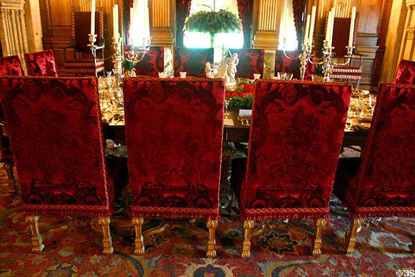 Dining room in Vanderbilt Mansion. Hyde Park, NY.