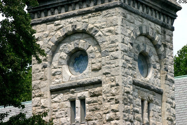 Spire detail of Presbyterian Church. Irvington, NY.