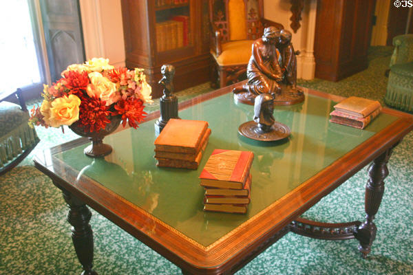 Table in library of Lyndhurst. Tarrytown, NY.