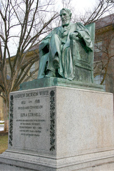 Statue of Andrew Dickson White (1832-1918) friend of Ezra Cornell. Ithaca, NY.