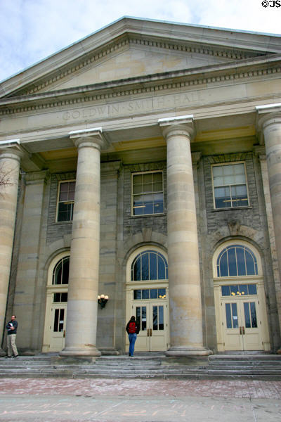 Entrance of Goldwin Smith Hall on Cornell Campus. Ithaca, NY.