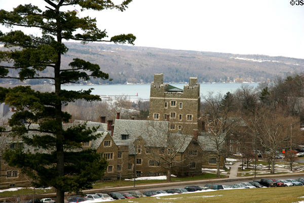 View from Cornell campus to Cayuga Lake. Ithaca, NY.
