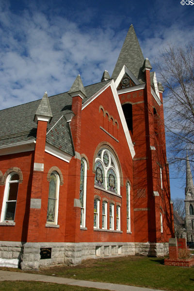 Waterloo Methodist Church (1895) (21 E. Williams St.). Waterloo, NY. Style: Romanesque Revival.