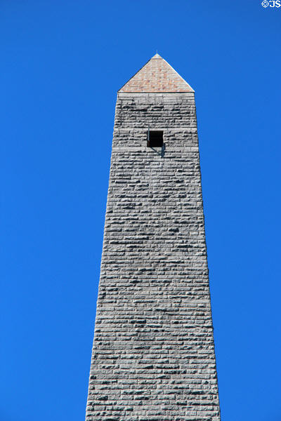 Top of granite obelisque of Saratoga Monument. Schuylerville, NY.
