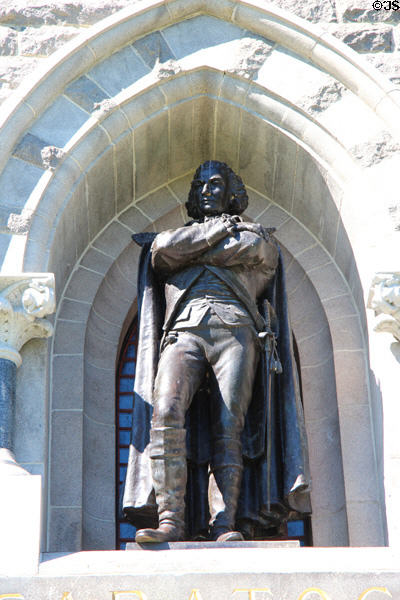 General Schuyler bronze statue at Saratoga Monument. Schuylerville, NY.