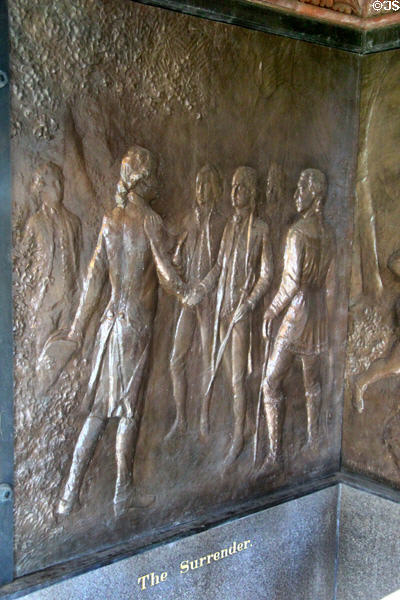 "The Surrender" bronze relief (1885) by J.C. Markham in Saratoga Monument. Schuylerville, NY.