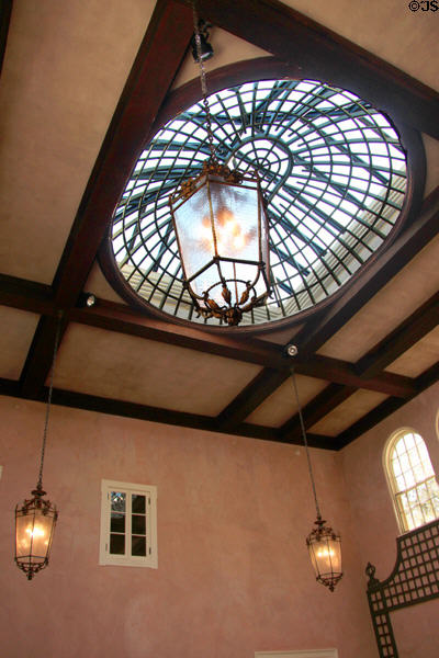 Glass dome in Courtyard of Hyde House building at The Hyde Collection. Glens Falls, NY.