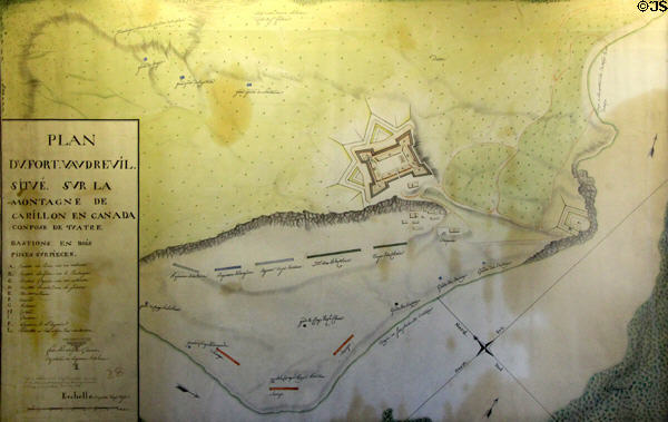 Plan for Fort Vaudreuil (c1755) (aka Fort Carillon) which became Fort Ticonderoga. Ticonderoga, NY.