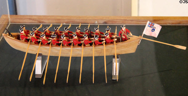 Model of boat used by British to transport troops & supplies at Fort Ticonderoga. Ticonderoga, NY.