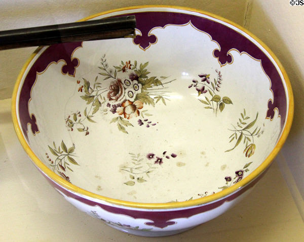 Hand-painted punch bowl (late 18thC) which belonged to General Philip Schuyler at Fort Ticonderoga. Ticonderoga, NY.