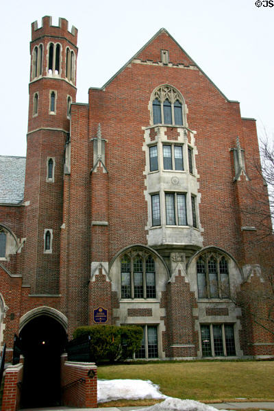 Hamilton Hall (1925) at Elmira College. Elmira, NY. Style: Gothic Revival. On National Register.