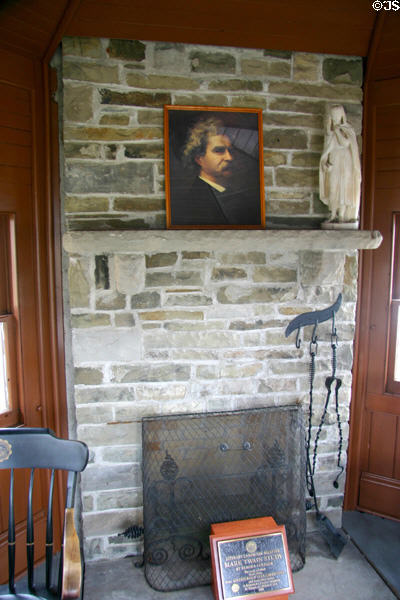 Fireplace in Mark Twain's study at Elmira College. Elmira, NY.