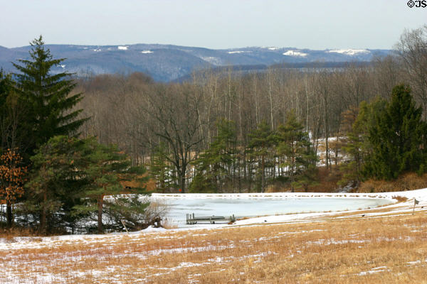 View over Elmira valley from Clemens' Quarry Farm. Elmira, NY.