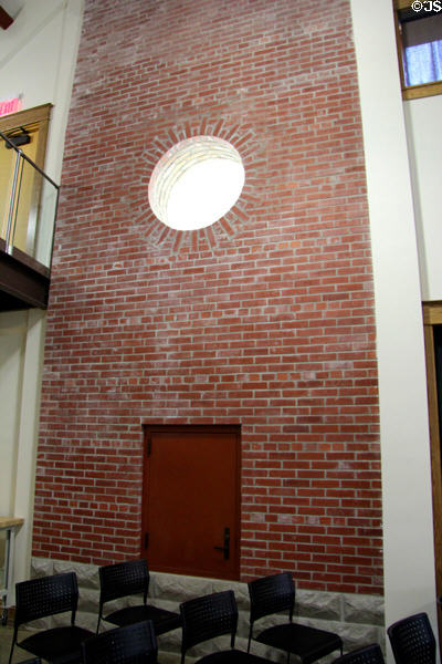 Roycroft Campus Powerhouse incorporates original chimney bricks. East Aurora, NY.
