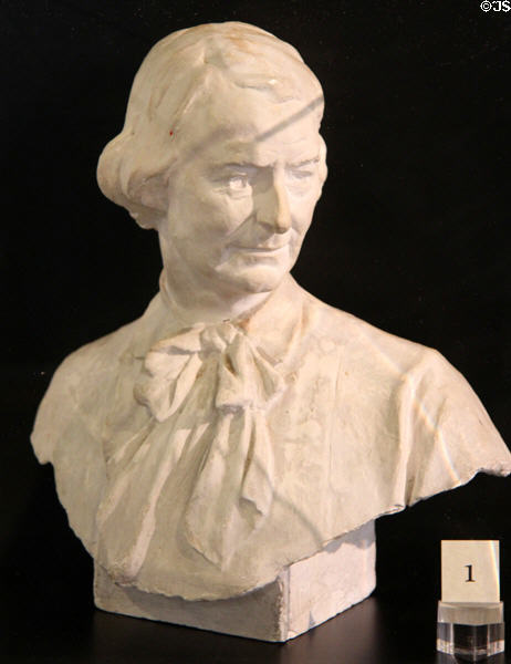 Elbert Hubbard plaster bust (c1900) at Roycroft Campus Powerhouse. East Aurora, NY.