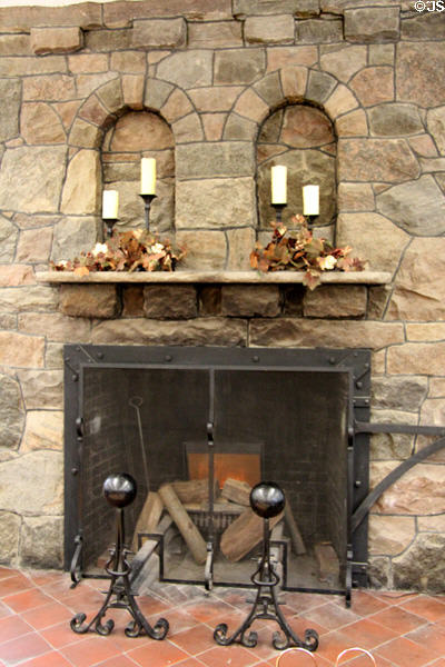 Fireplace at Roycroft Print Shop. East Aurora, NY.