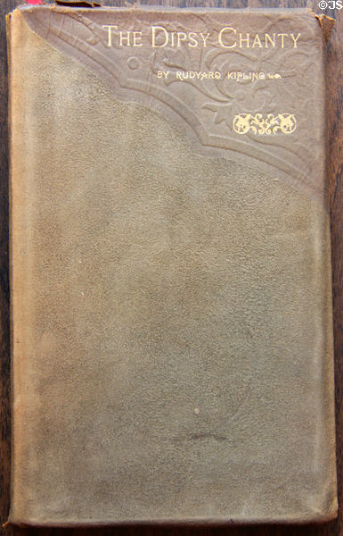 Modeled leatherwork cover of Roycroft book (1898) The Dipsy Chanty by Rudyard Kipling. East Aurora, NY.