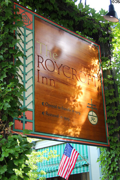 Hotel sign at Roycroft Inn. East Aurora, NY.