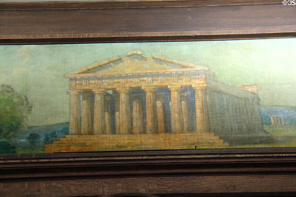 Lobby mural showing Greek temple at Roycroft Inn. East Aurora, NY.