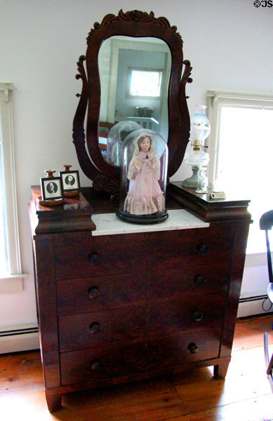Fillmore's dresser with mirror from Buffalo their house at Millard Fillmore House. East Aurora, NY.