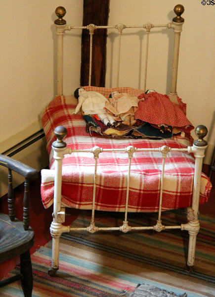 Antique toy cast iron bed at Millard Fillmore House. East Aurora, NY.