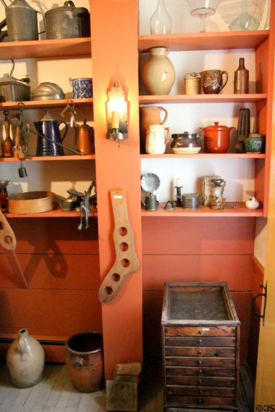 Pantry with kitchen items at Millard Fillmore House. East Aurora, NY.