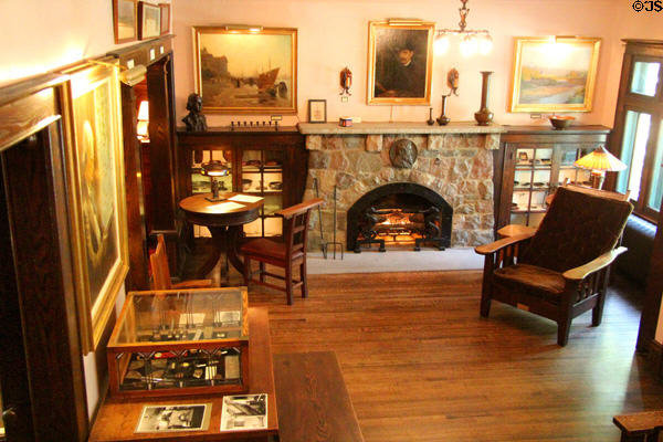 Living room at Elbert Hubbard Roycroft Museum. East Aurora, NY.
