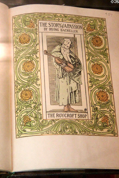 Arts & Crafts Story of Passion book style by Roycroft Shop at Elbert Hubbard Roycroft Museum. East Aurora, NY.